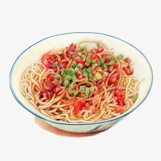 热干面手绘画素材图片免抠