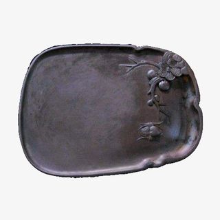 梅花雕刻墨盘PNG免抠