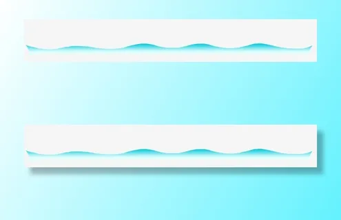 蓝色柔美波浪条纹免抠