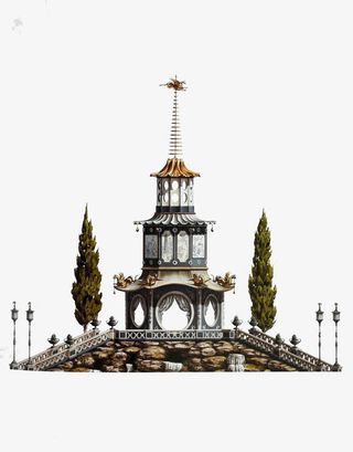中国古风元素建筑免抠