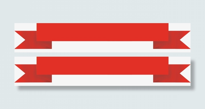 横幅文字背景文本框红色免抠