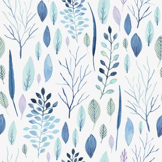 手绘水彩植物叶子树枝免抠