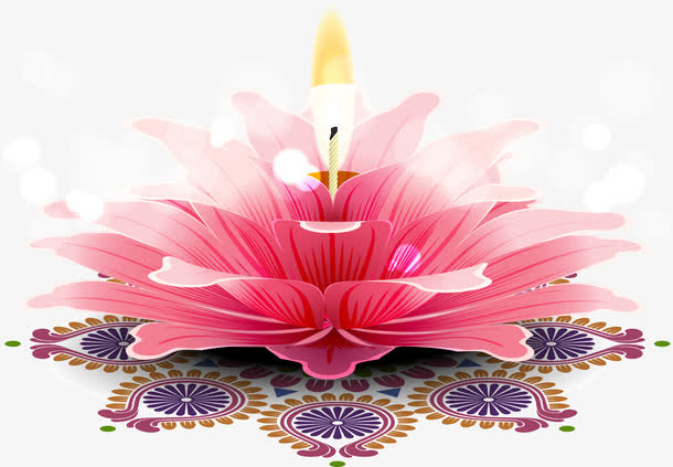 莲花灯矢量免抠