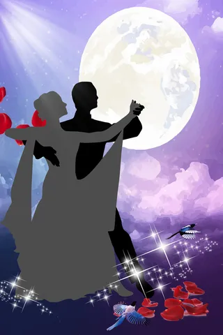 七夕活动社区城市广场舞比赛海报背景素材高清