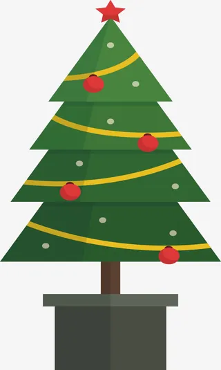 圣诞树盆栽免抠