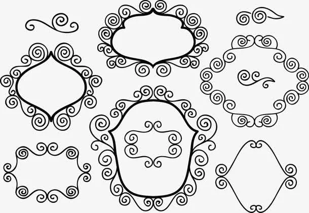 中式花边边框免抠