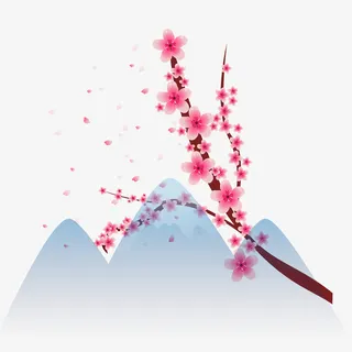 创意粉红桃花花瓣花朵矢量素材免抠