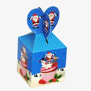 蓝色平安果包装盒免抠