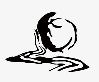 黑色手绘翻倒的酒坛子免抠