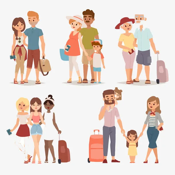 一家人旅行高清免扣素材免抠