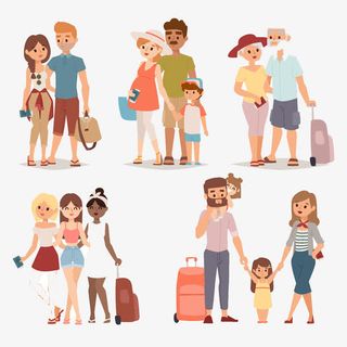 一家人旅行高清免扣素材免抠