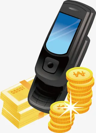 矢量手机金币免抠