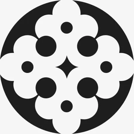 角花底纹花型对称平面图形免抠