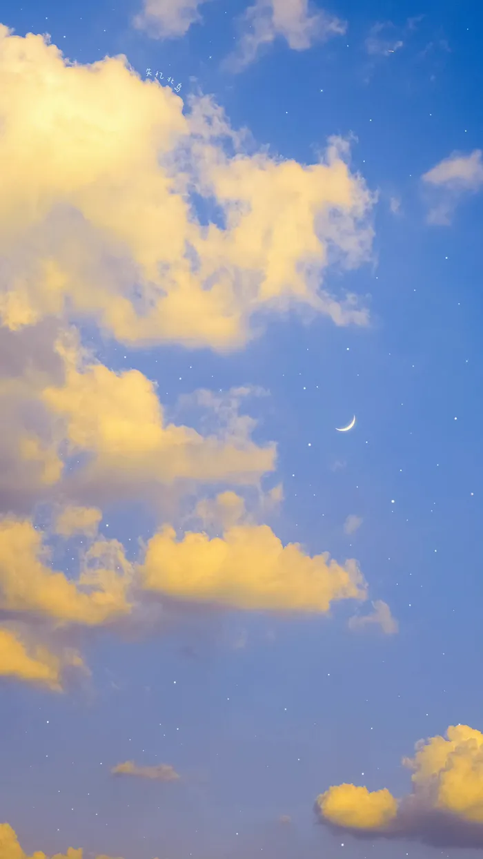 梦幻星空月亮云朵壁纸高清