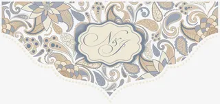 印度复古花纹标签矢量免抠