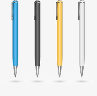 彩色高档圆珠笔设计矢量素材免抠