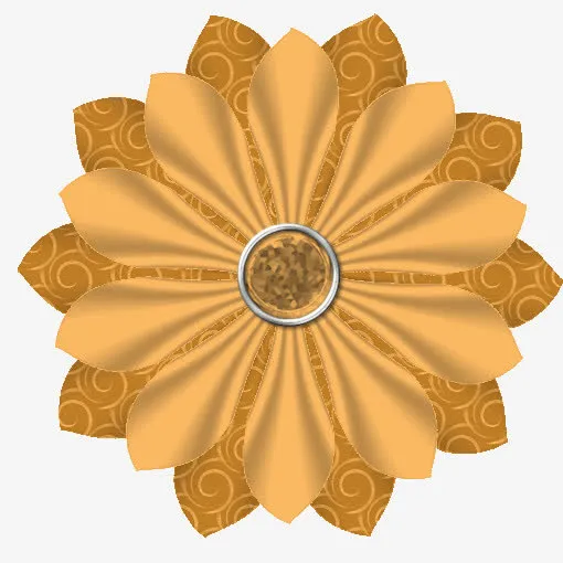 黄色钻石芯布花瓣免抠