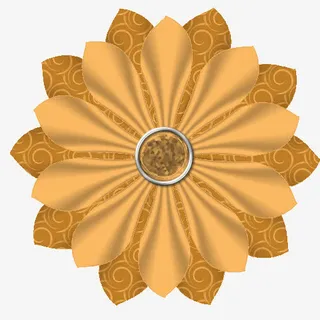 黄色钻石芯布花瓣免抠