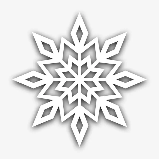 手绘雪花免抠