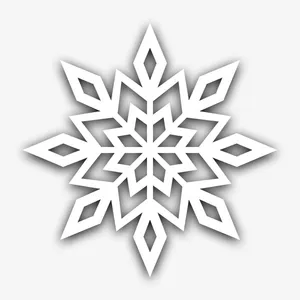 手绘雪花免抠