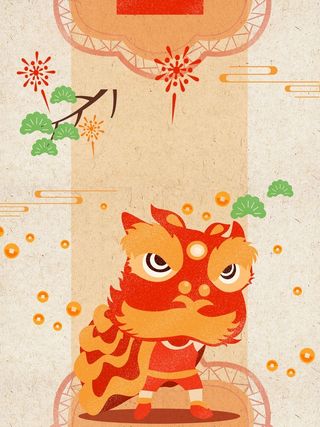 新年春节黄色大气简约复古中国风背景高清