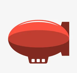 卡通简约彩色飞艇装饰设计免抠