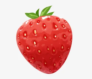 手绘卡通草莓免抠