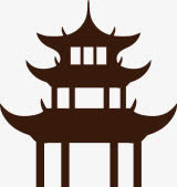手绘楼亭免抠