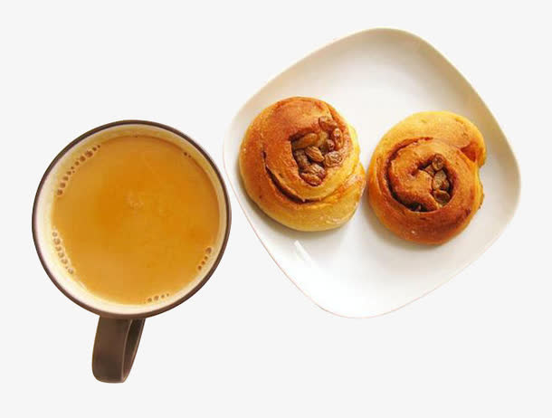 面包奶茶早点免抠