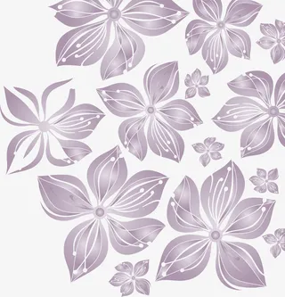 文艺风紫色花朵装饰免抠