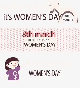 粉色三八节横幅免抠