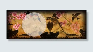 淘宝女装中国风梅花鸟背景banner