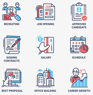 招聘职场图标手绘免抠