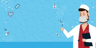 卡通爱心义诊设计高清