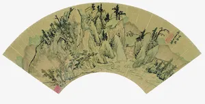 文艺古风扇面免抠