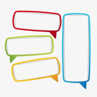 彩色气泡条形框免抠