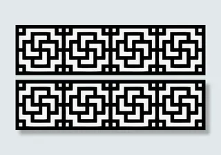 中式顶角线腰线古典边框花纹免抠