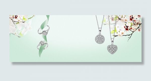 清新珠宝首饰淘宝海报背景高清
