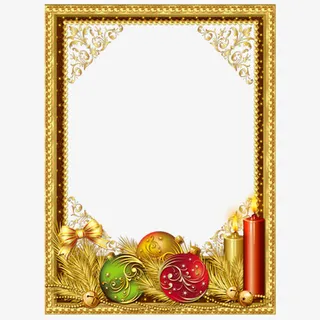 圣诞蜡烛浪漫相框免抠