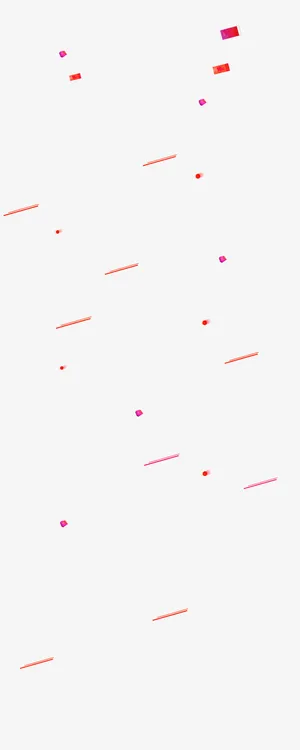 红色简约礼券线条漂浮素材免抠