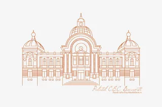 欧美线条建筑免抠