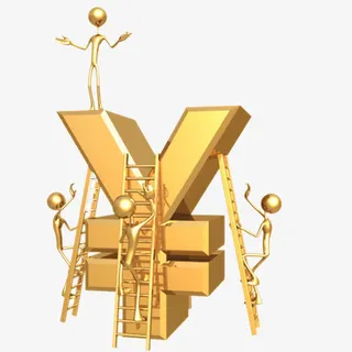 3D小人爬金钱楼梯免抠