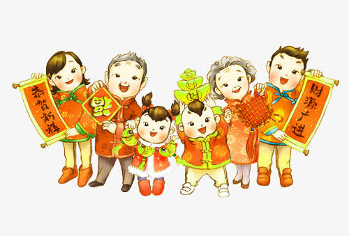一家人春节拜新年免抠