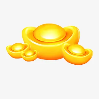 金色光泽元宝图标免抠
