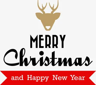 圣诞节麋鹿新年标签免抠