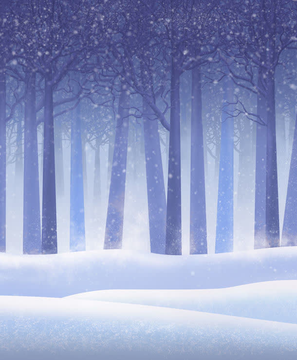 树林雪地免抠