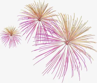 七夕卡通放射性烟花免抠