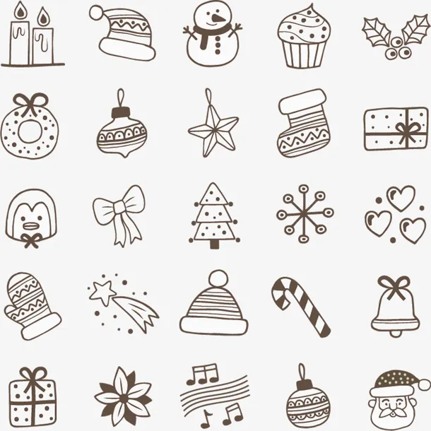 手绘圣诞节元素免抠