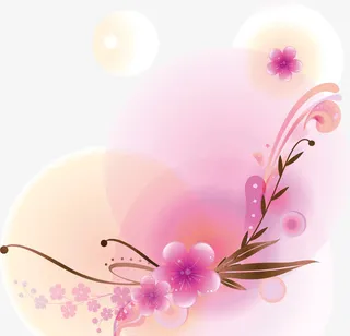 粉色晕染光晕浪漫花边免抠