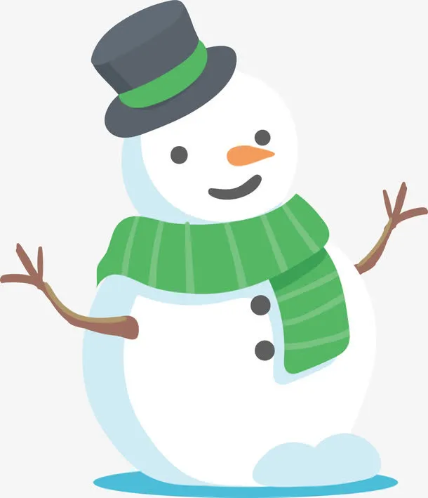 绿围巾雪人免抠